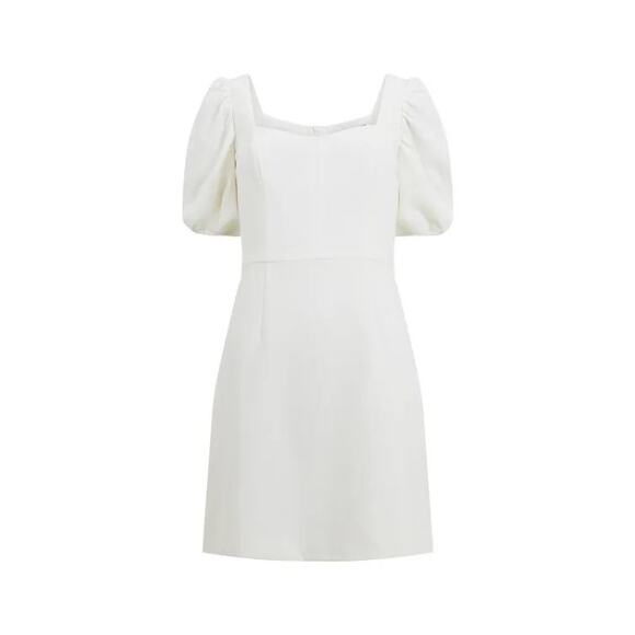 French Connection Whisper Puff Sleeve Mini Dress Women's 8 White NWOT - Picture 10 of 11